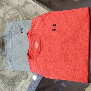 Under Armour Men's Heathered Orange / Blue Large Tee Set Of 2 Like New